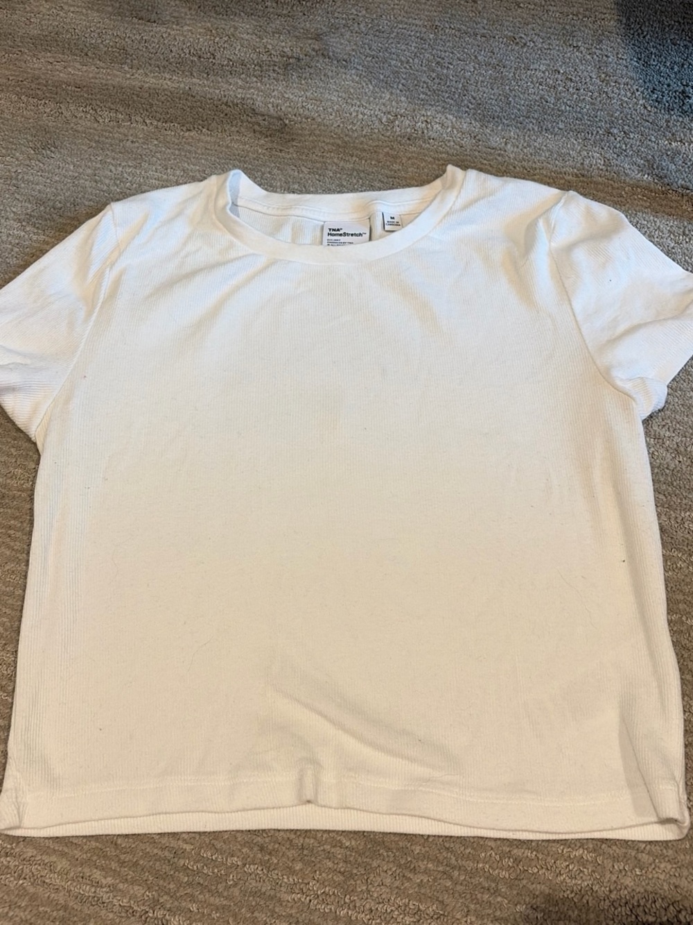 TNA homestretch waist tee- white
